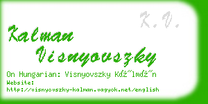 kalman visnyovszky business card
